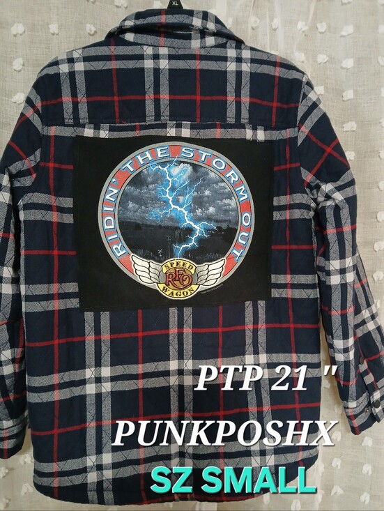 punkposhx Other - Custom Upcycled REO Speedwagon "Ridin' The Storm Out" Plaid Flannel
